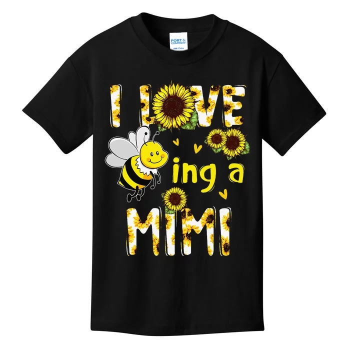 I Love Being A Mimi Sunflower Bee Mother's Day Kids T-Shirt