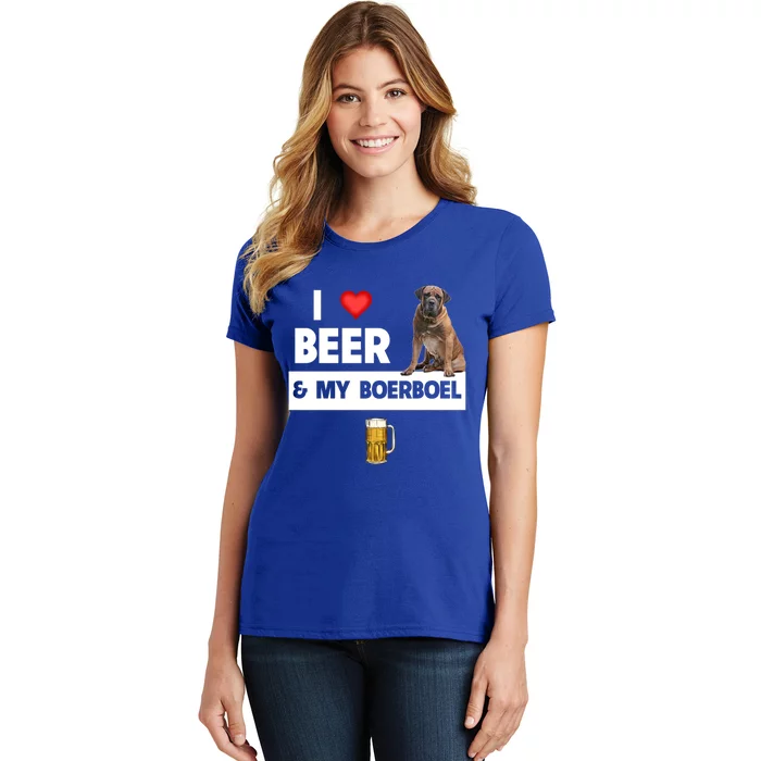 I Love Beer And My Boerboel Hunting Dog Mom Dad Ing Meaningful Gift Women's T-Shirt