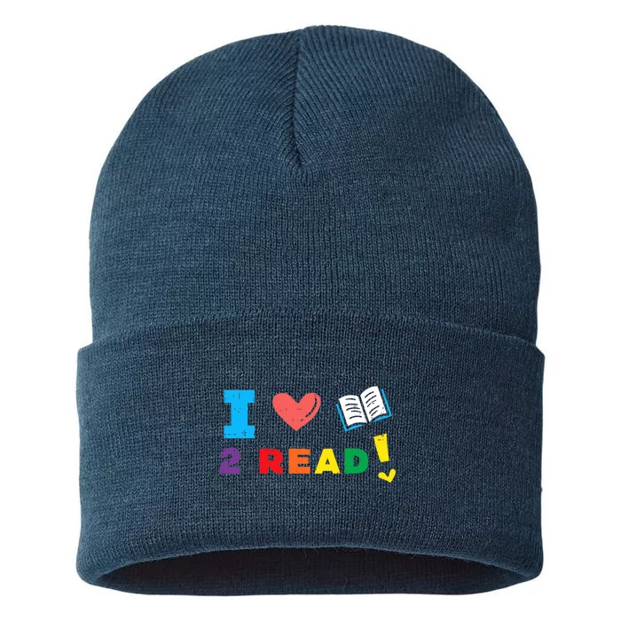 I Love Book To Read Bookworm Librarian Wo Boy Girl Sustainable Knit Beanie