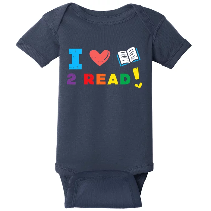 I Love Book To Read Bookworm Librarian Wo Boy Girl Baby Bodysuit