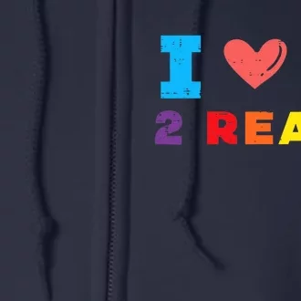 I Love Book To Read Bookworm Librarian Wo Boy Girl Full Zip Hoodie