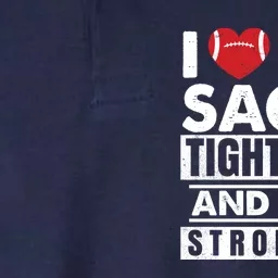 I Love Big Sacks Tight Ends and A Strong D Funny Football Softstyle Adult Sport Polo