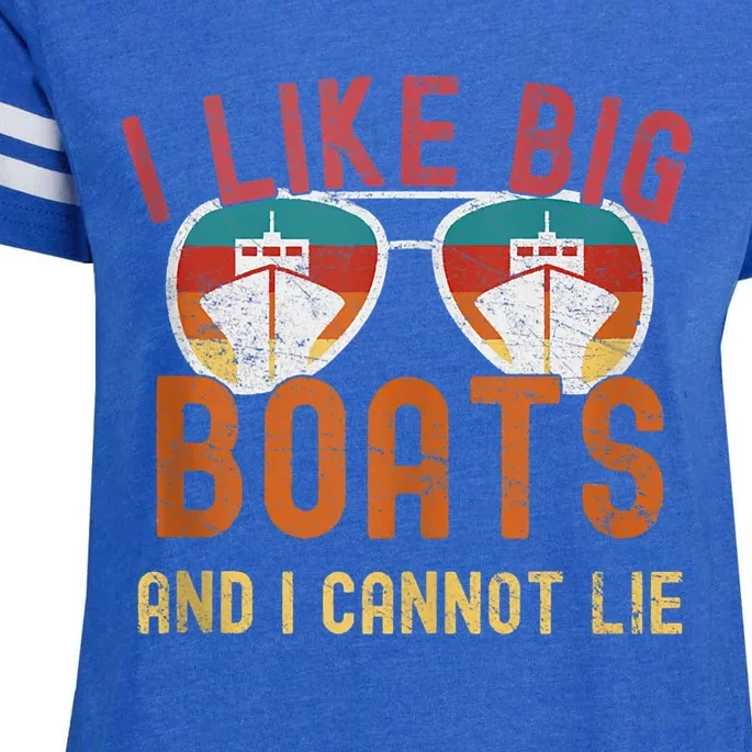 I Like Big Boats And I Cannot Lie Yacht Boating Funny Cruise Enza Ladies Jersey Football T-Shirt