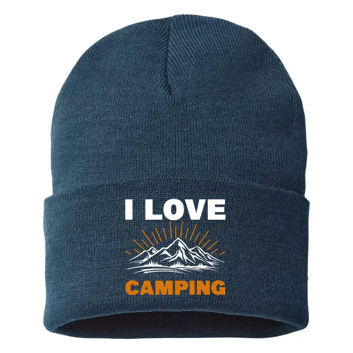 I Love Camping Sustainable Knit Beanie