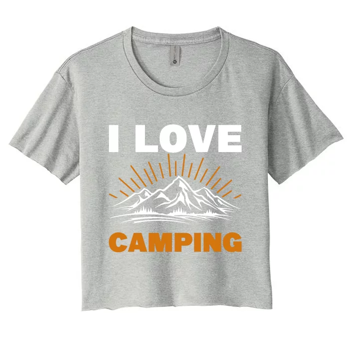 I Love Camping Women's Crop Top Tee