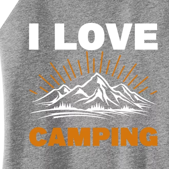 I Love Camping Women’s Perfect Tri Rocker Tank