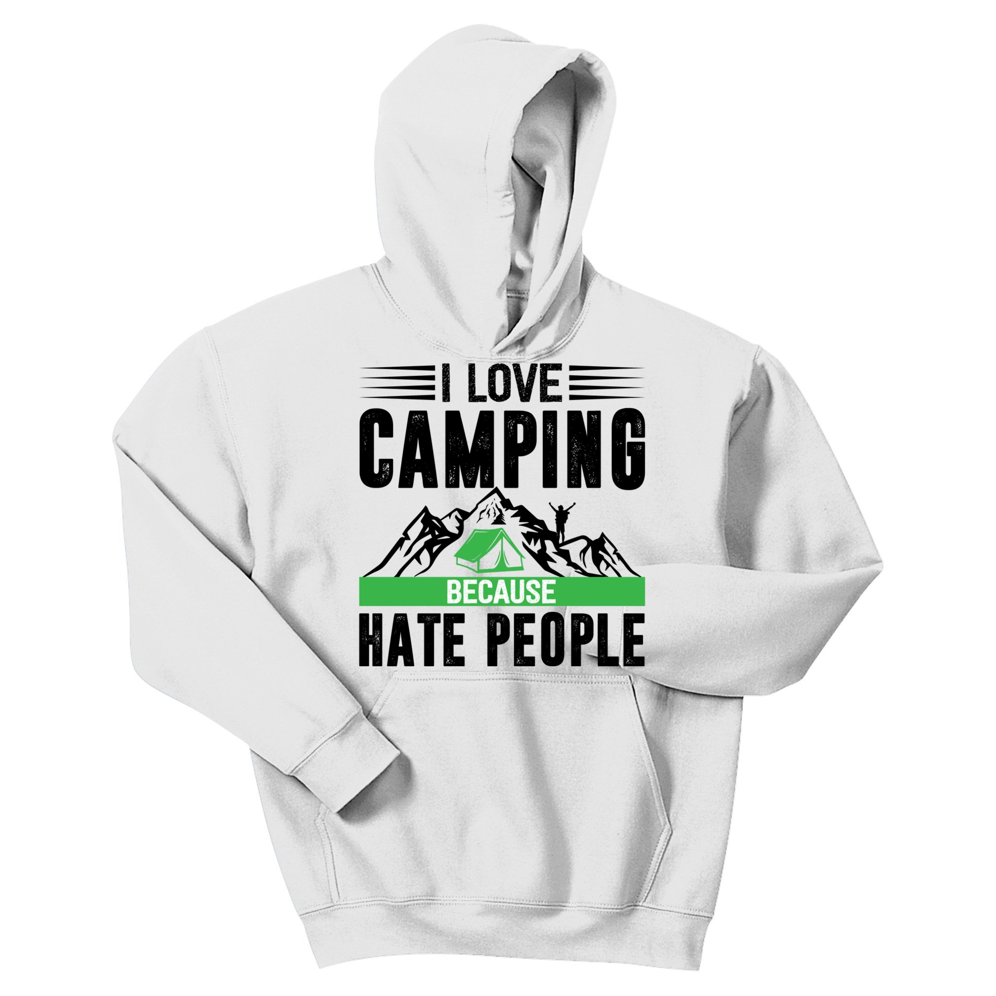 I Love Camping Because Hate People Funny Camping Kids Hoodie