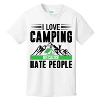 I Love Camping Because Hate People Funny Camping Kids Hoodie