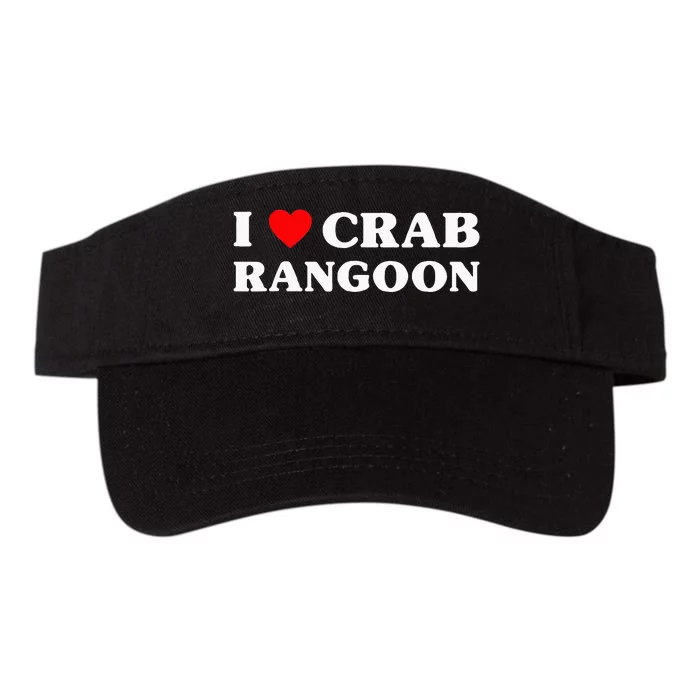 I Love Crab Rangoon American Food Funny Crab Rangoon Valucap Bio-Washed Visor