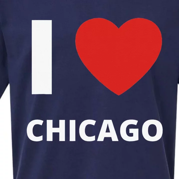 I Love Chicago Heart Illinois Love Fan Apparel for Tourists Sueded Cloud Jersey T-Shirt