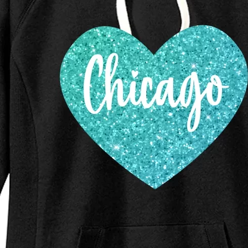 I Love Chicago Usa Heart Great Gift Women's Fleece Hoodie