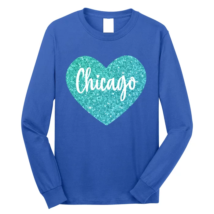 I Love Chicago Usa Heart Great Gift Long Sleeve Shirt