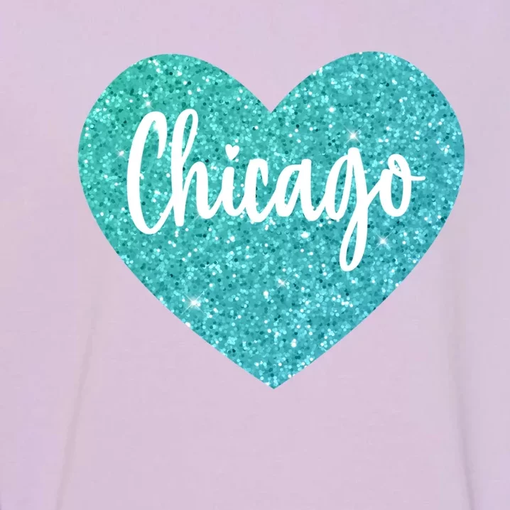 I Love Chicago Usa Heart Great Gift Garment-Dyed Sweatshirt