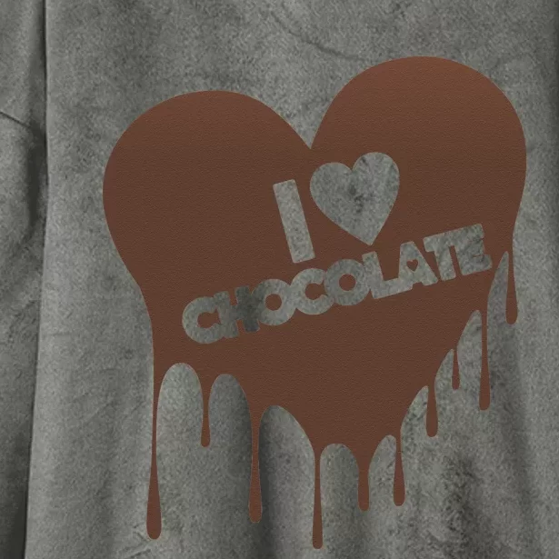 I Love Chocolate Candy Heart Lover Hooded Wearable Blanket