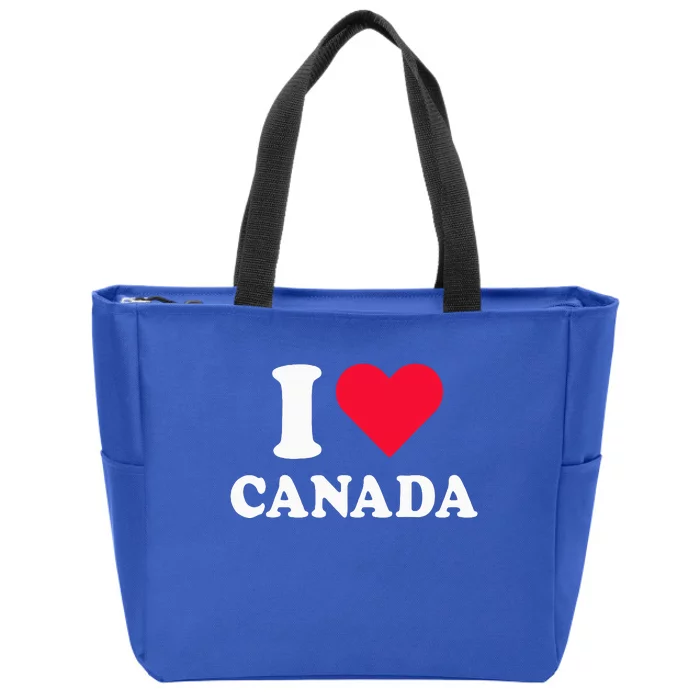 I Love Canada Heart Canada Zip Tote Bag