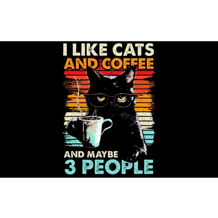 I Like Cats And Coffee And Maybe 3 People Funny Love Cat Bumper Sticker