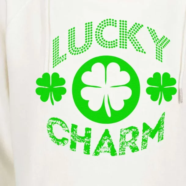 Irish Lucky Charmss Shamrock Symbol Saint Patrick's Day Gift Womens Funnel Neck Pullover Hood