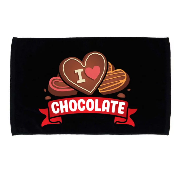 I Love Chocolate Sweets Candy Chocolate Bar Gift Microfiber Hand Towel