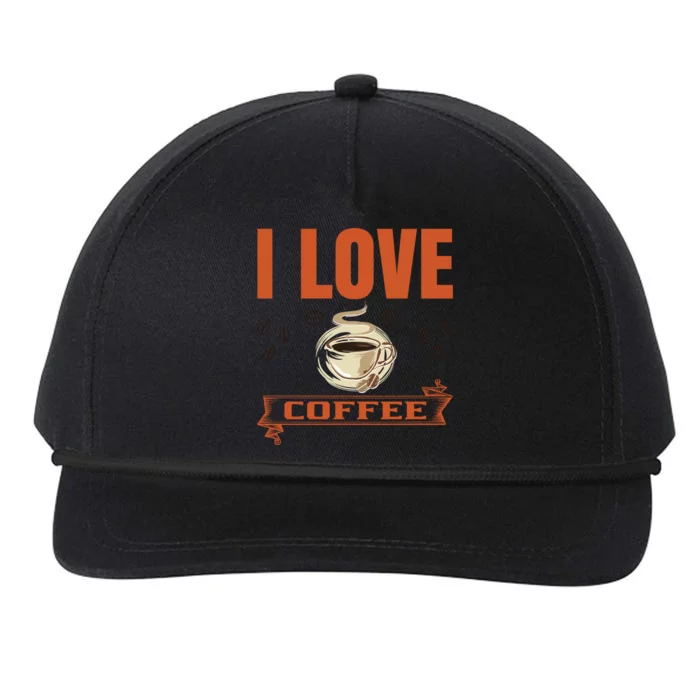 I Love Coffee Snapback Five-Panel Rope Hat