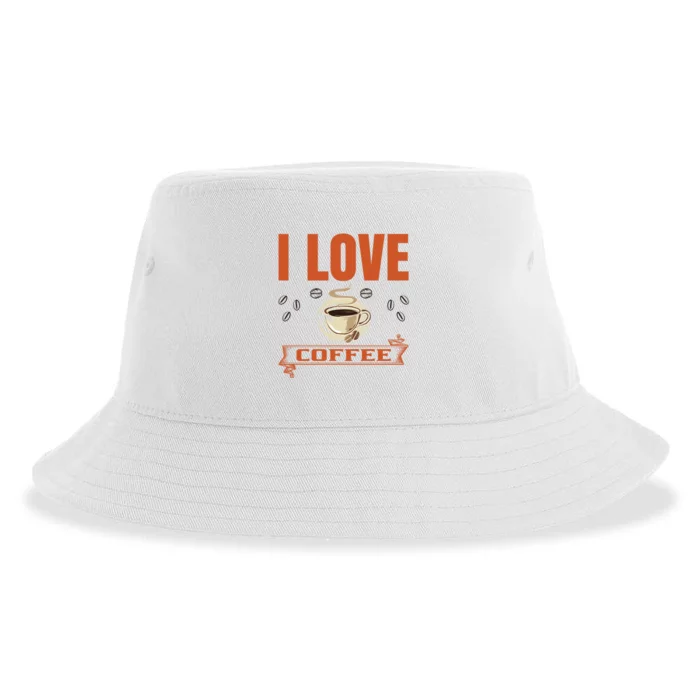 I Love Coffee Sustainable Bucket Hat