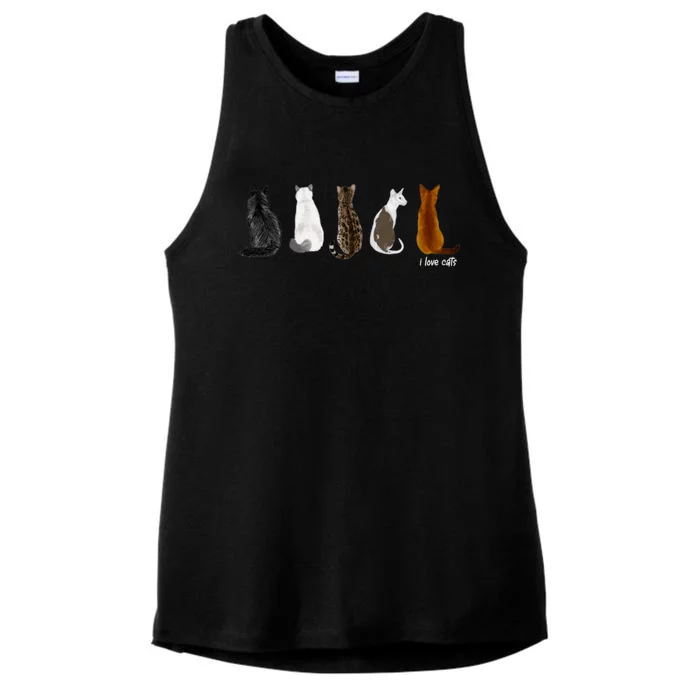 I Love Cats For Cat Lovers Cool Gift Ladies Tri-Blend Wicking Tank