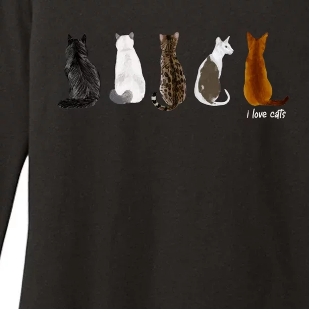 I Love Cats For Cat Lovers Cool Gift Womens CVC Long Sleeve Shirt