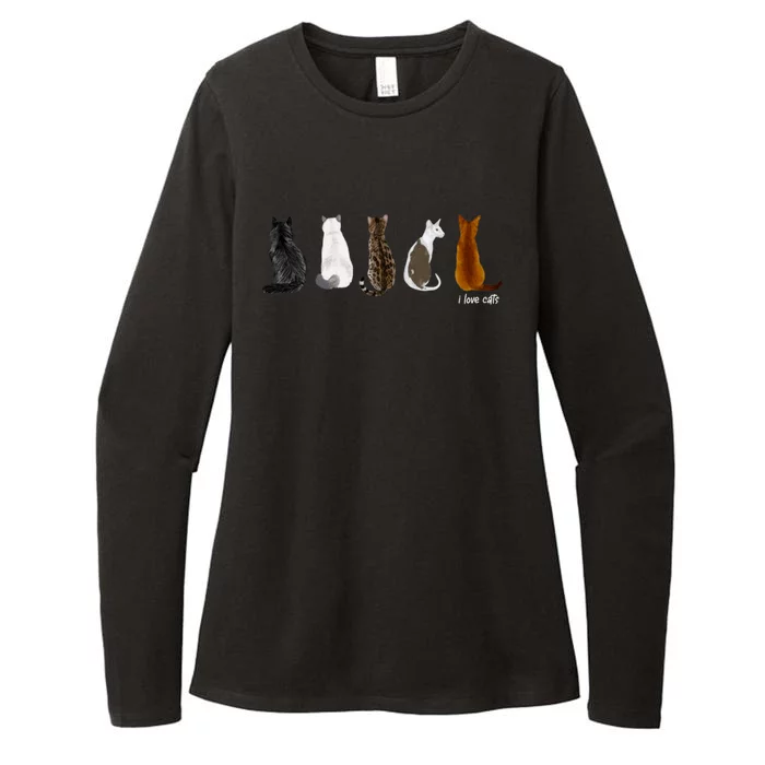 I Love Cats For Cat Lovers Cool Gift Womens CVC Long Sleeve Shirt