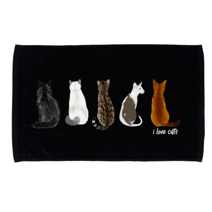 I Love Cats For Cat Lovers Cool Gift Microfiber Hand Towel