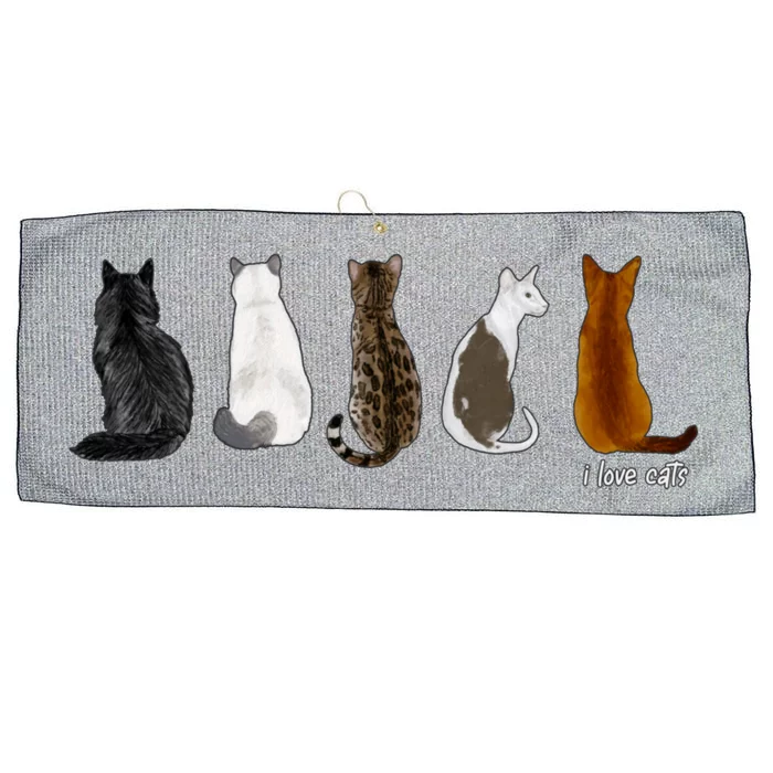 I Love Cats For Cat Lovers Cool Gift Large Microfiber Waffle Golf Towel