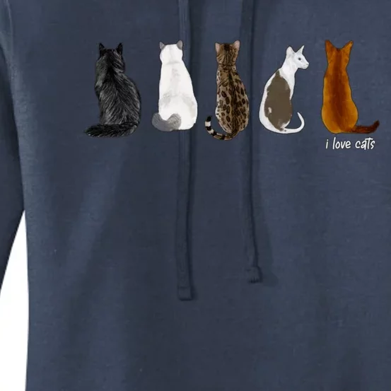 I Love Cats For Cat Lovers Cool Gift Women's Pullover Hoodie