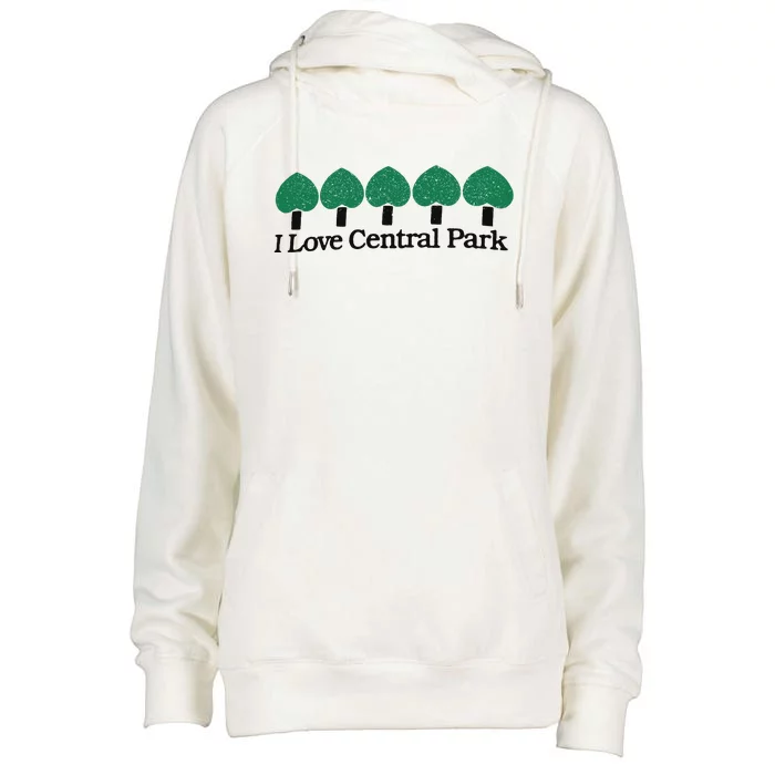 I Love Central Park Womens Funnel Neck Pullover Hood