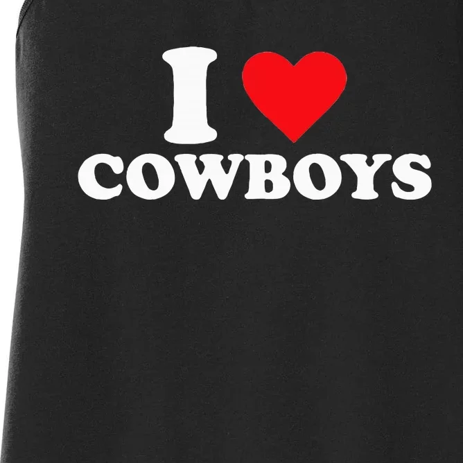 I Love Cowboys Women's Racerback Tank