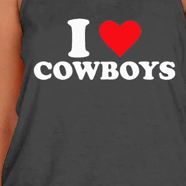 I Love Cowboys Women's Knotted Racerback Tank