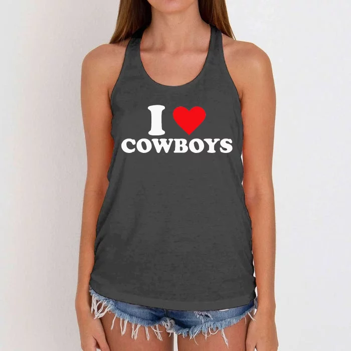 I Love Cowboys Women's Knotted Racerback Tank