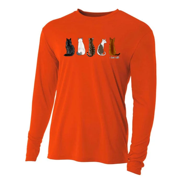 I Love Cats For Cat Lovers Cute Gift Cooling Performance Long Sleeve Crew