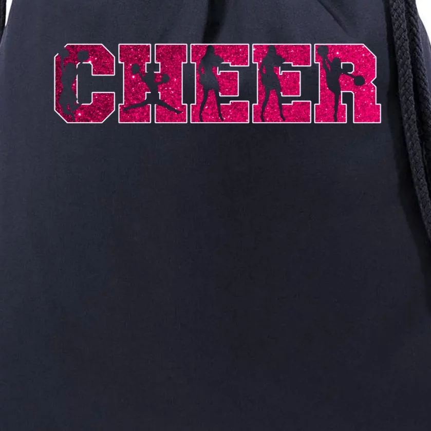 I Love Cheer Cool Cheerleader Silhouettes Cool Gift Drawstring Bag