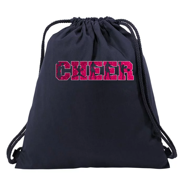 I Love Cheer Cool Cheerleader Silhouettes Cool Gift Drawstring Bag