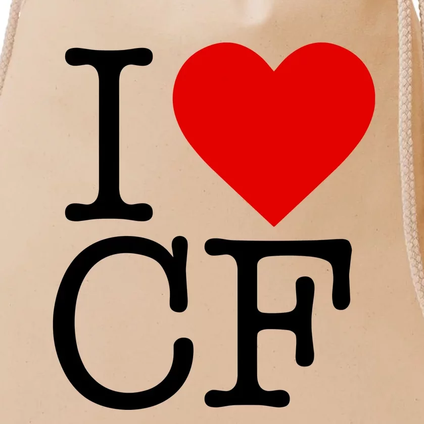 I Love Charlotte Folk Drawstring Bag