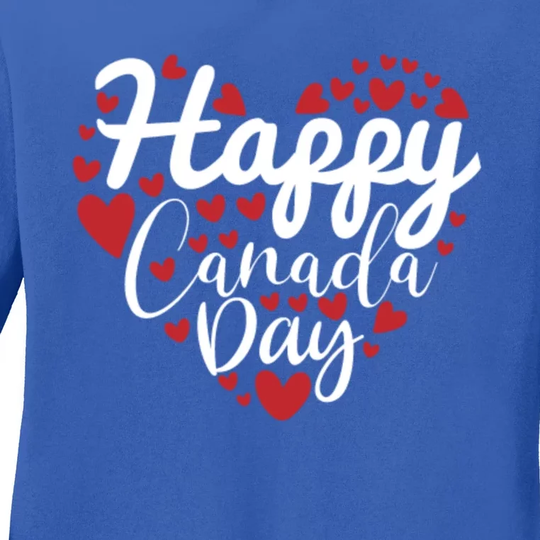 I Love Canada Happy Canada Day Gift Ladies Long Sleeve Shirt