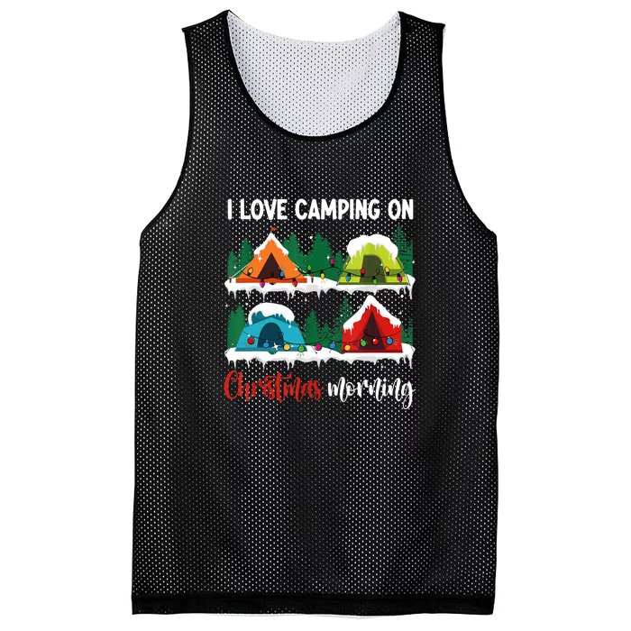 I Love Camping On Christmas Morning Gift Mesh Reversible Basketball Jersey Tank