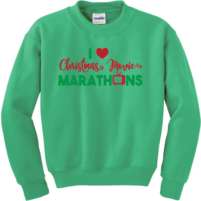 I Love Christmas Movies Marathons Kids Sweatshirt