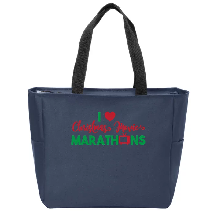 I Love Christmas Movies Marathons Zip Tote Bag