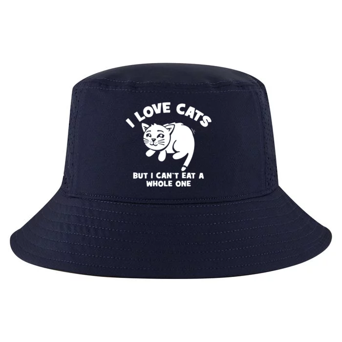 I Love Cats Cant Eat A Whole One Cool Comfort Performance Bucket Hat