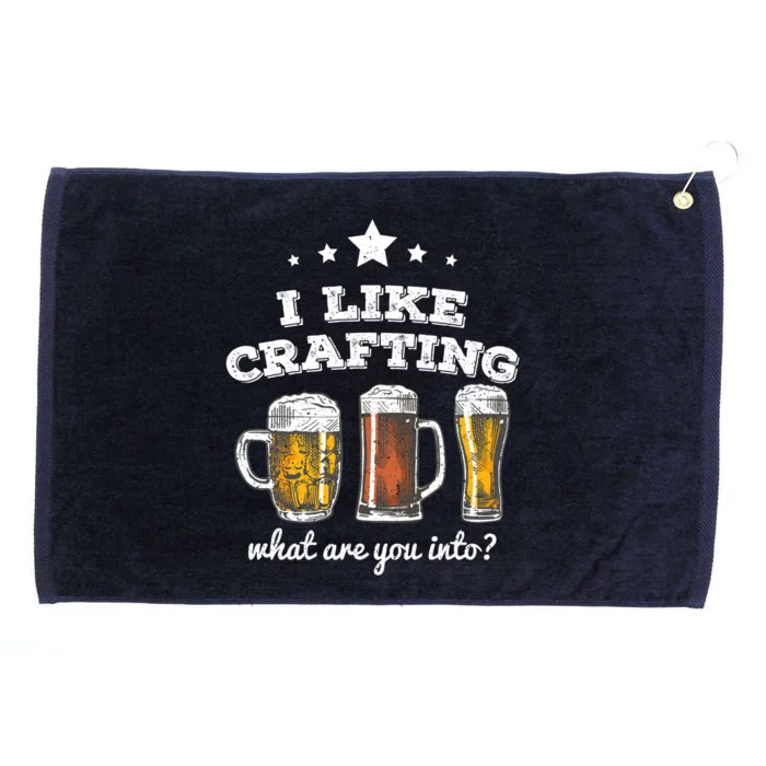 I Like Crafting Cool Gift What Are You Into? Funny Gift Grommeted Golf Towel