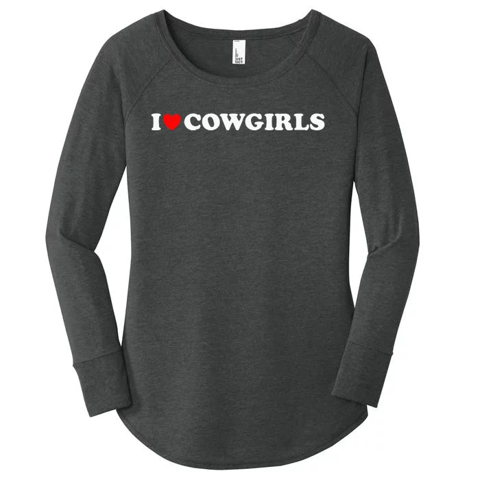 I Love Cow I Heart Cow Lover Funny Cowboy Lover Women's Perfect Tri Tunic Long Sleeve Shirt