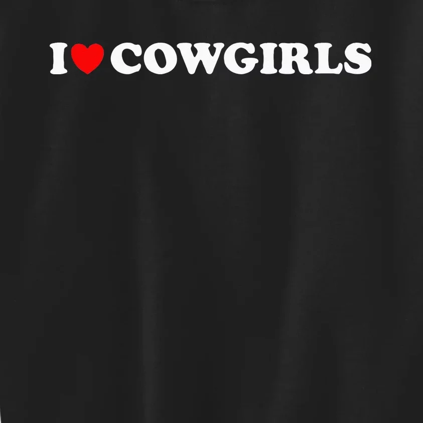 I Love Cow I Heart Cow Lover Funny Cowboy Lover Kids Sweatshirt