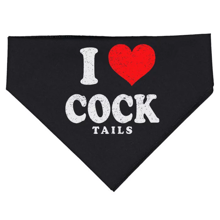 I Love Cocktails Funny Pun Sexual Innuendo Drinking Vintage USA-Made Doggie Bandana