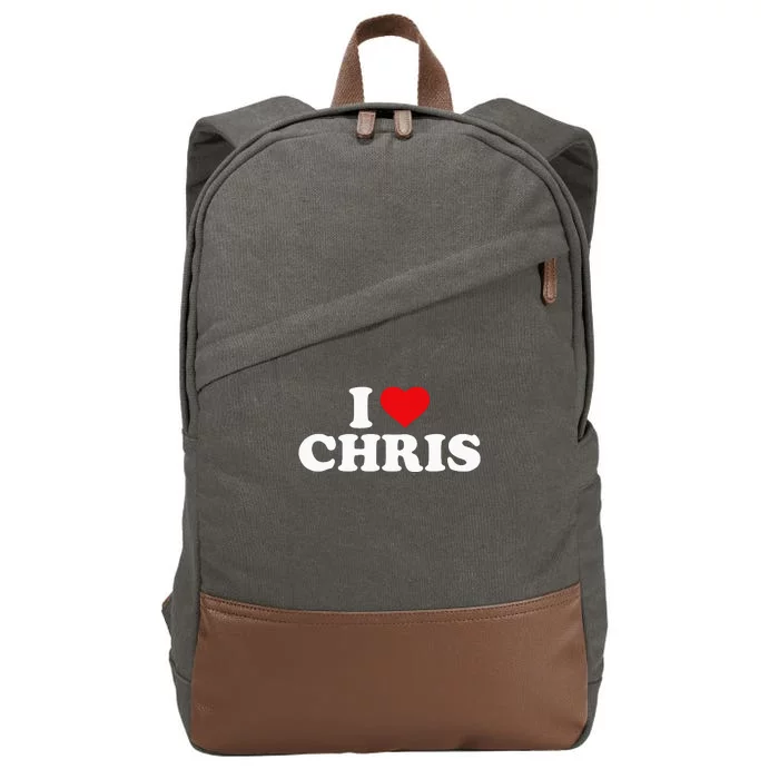 I Love Chris Cotton Canvas Backpack