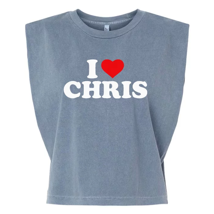 I Love Chris Garment-Dyed Women's Muscle Tee