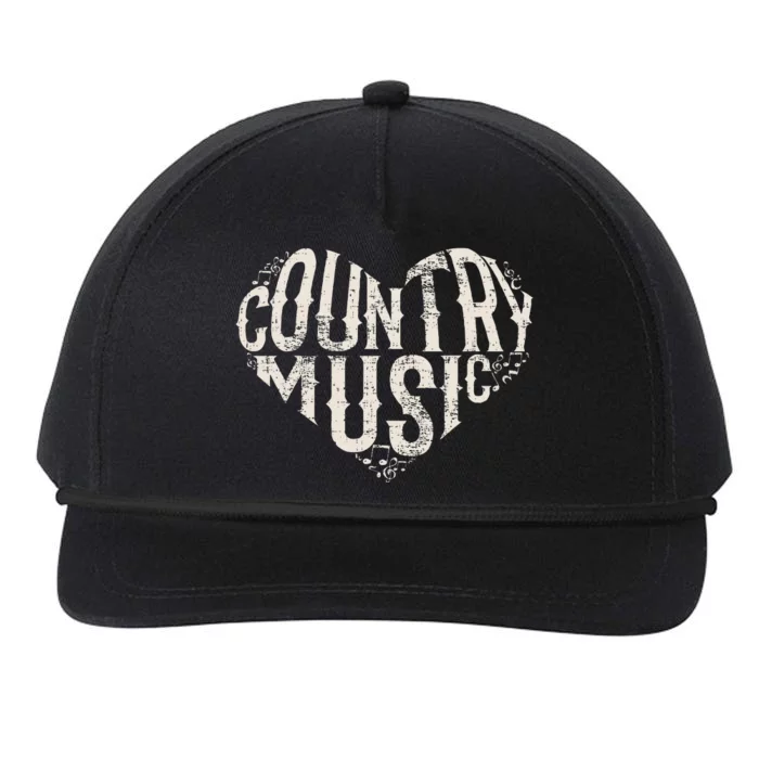 I Love Country Design Country Music Lover Gift Idea Snapback Five-Panel Rope Hat